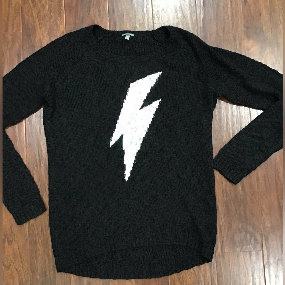 Black Lightning Bolt Sweater